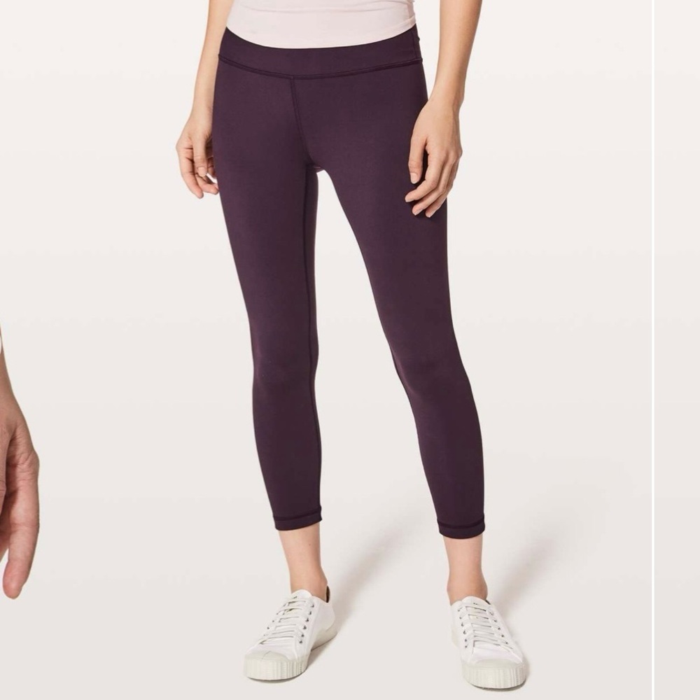 Lululemon High Times Pant Leggings Black Cherry 7/8 Pant Size 6 Maroon